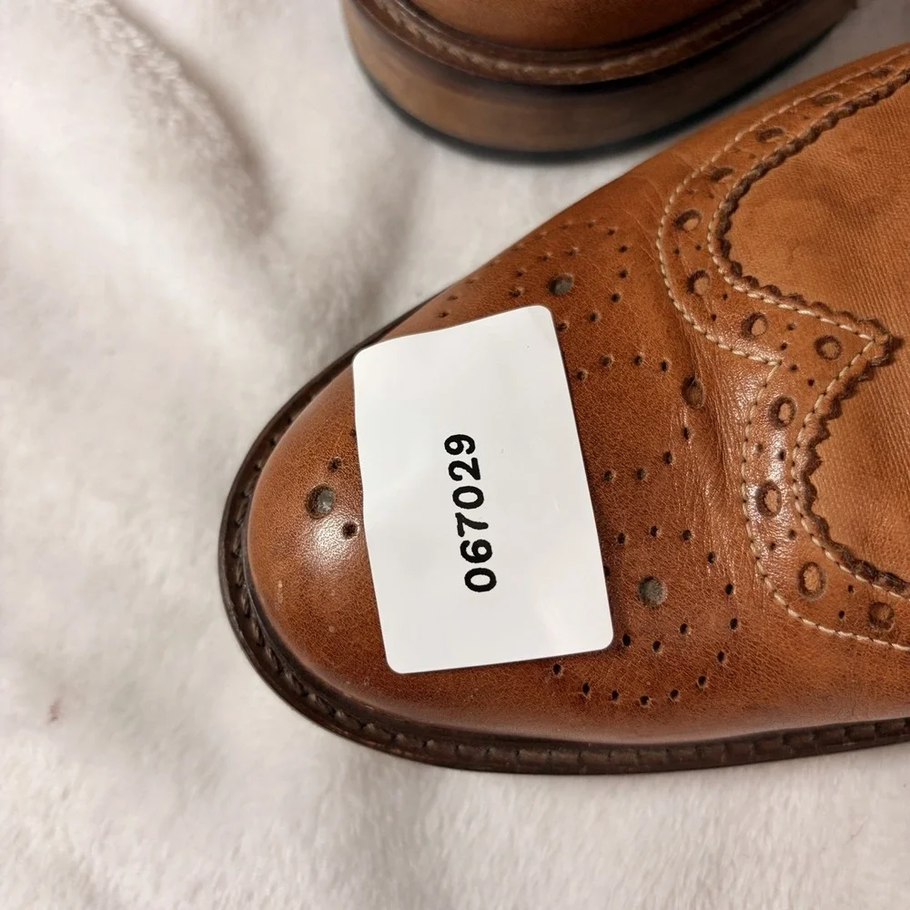 Vintage Cuoio Men's Italian Tan Leather Wingtip Brogue Boots Size 11 M #7067 GVC